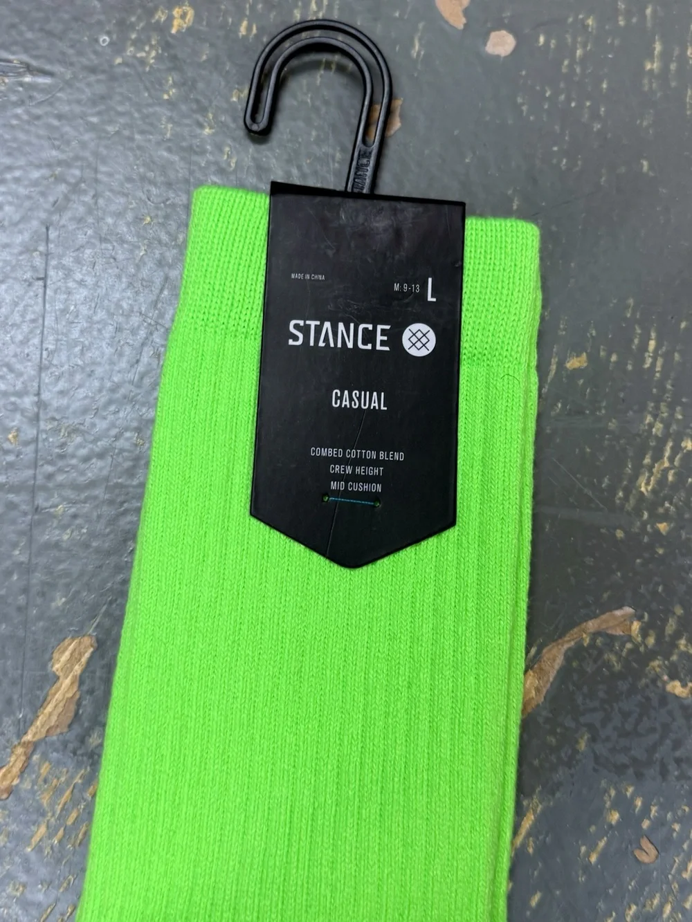 Stance Combed Cotton Fluorescent Neon Green Crew Socks Icon